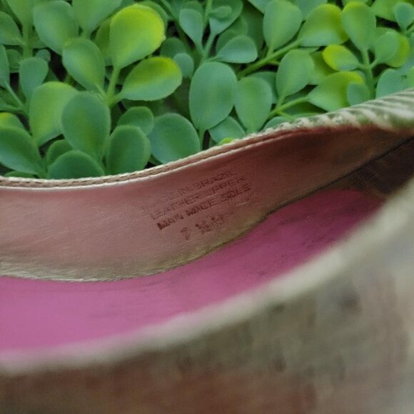 Lilly Pulitzer Gold Wedge Peep Toe Women's Shoes Sz 7.5 MSRP $ 148 - Picture 9 of 9